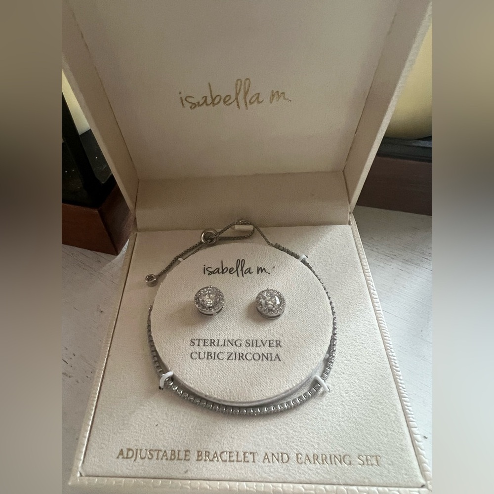 Bracelet & Cubic Zirconia Stud Earrings NWT